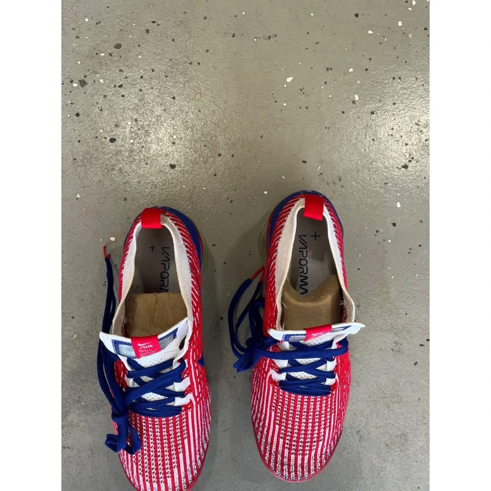 Nike Air Vapormax Flyknit 3 USA Sneakers Mens 9 Red White Blue CW5585-100